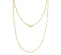 3mm Gold Belcher Chain Necklace, Luxury and Smooth Finish 18K Real Gold Plated Jewellery Necklace for Men, Women, and Teens (Length: 18 Inches) - Bling King London
