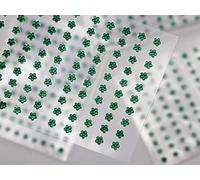 3mm Green LQ09 Flower Self Adhesive Acrylic Rhinestones Plastic Face Gems Stick On Body Jewels for DIY Cards and Invitations Crafts Bling Sticker - 5 Sheets - 500PCS