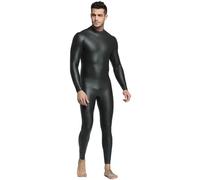 3MM Men Women Wetsuit Elastic Neoprene Diving Suit Keep Warm Open Cell Swimming Suits One-piece(Black,S)