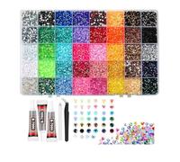 3mm Mixed Color Resin Flatback Rhinestones Kit, Jelly Crystal Rhinestones with Glue, Pen, Tweezer, for DIY Crafts, Nail Art, Clothes, Decorations, Tumblers and Jewelry Making (40 Colours)