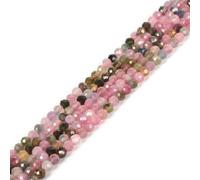 3mm Multicolor Tourmaline Faceted Gemstone Round Loose Beads Strand 15.5-16" DIY Jewelry Making
