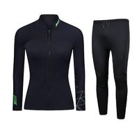 3MM Neoprene Two Piece Wetsuit, Neoprene Surfing Bodyboarding Diving Suit for Men Women Snorkeling Scuba Diving, Keep Warm, UV Protection,WOMEN,S