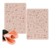 3MM Pink Tattoo Practice Skin - Professional Silicone Sheets, Pre-Printed Stencils, Realistic Silicone Material, Double-Sided Reusable for Tattoo Skill Training (3MM-Pink Pad-02-1pc)