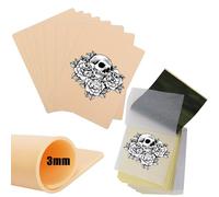3mm Practice Skin With Transfer Paper, 18 Pcs Kit Including 8 Double Sided Fake Skin and 10 Stencil Paper for Tattoo Supplies