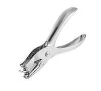 3mm Precision Hole Punch - Industrial Metal Portable Paper Punch with Comfort Grip Handle for Crafting, Office, Classroom - Jam-Resistant for Paper, Cardstock, Thin Leather (Silver)