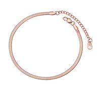 3mm Rose Gold Plated Snake Chain Anklet for Women - High Polish Stainless Steel Ankle Bracelet, Adjustable Barefoot Jewelry, Lovely Gift for Mom or Wife
