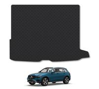 3mm Rubber Boot Liner for Mercedes Glc (2015-2022) Boot Mat Protector Anti-Slip Durable Waterproof CAD Laser Cut Tailored Fit Pet Dog Friendly Accessory Black All-Weather Protection