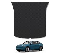 3mm Rubber Boot Liner for Tesla Model-Y (2020+) Boot Mat Protector Anti-Slip Durable Waterproof CAD Laser Cut Tailored Fit Pet Dog Friendly Accessory Black All-Weather Protection Water-Resistant