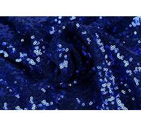 3mm Sequins Fabric 2 Way Stretch Fish Scales Multicoloured Material for Carnival Crafts - 130cm Wide (1 METRE, Royal Blue)