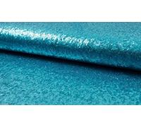 3mm Sequins Fabric 2 Way Stretch Fish Scales Multicoloured Material for Carnival Crafts - 130cm Wide (1 METRE, Aqua)