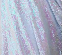 3mm Sequins Fabric 2 Way Stretch Fish Scales Multicoloured Material for Carnival Crafts - 130cm Wide (1 METRE, Iridescent Pink)