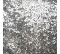 3mm Sequins Fabric 2 Way Stretch Fish Scales Multicoloured Material for Carnival Crafts - 130cm Wide (2 METRES, Silver)