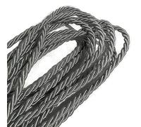 3mm Silver Metallic Twisted Cord - Strong All-Purpose Rope, Soft Cotton Polyester Blend, 3 Strand for Crafting, Upholstery, Trim, Curtain Tieback, Decoration (100 Meters)