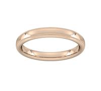 3mm Slight Court Extra Heavy Milgrain Edge Wedding Ring In 9 Carat Rose Gold - Ring Size M