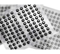 3mm SS12 Black Self Adhesive Acrylic Rhinestones Plastic Face Gems Stick On Body Jewels for DIY Cards and Invitations Crafts Bling Sticker - 5 Sheets - 500PCS