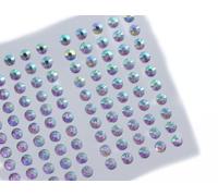 3mm SS12 Crystal AB Self Adhesive Acrylic Rhinestones Plastic Face Gems Stick On Body Jewels for DIY Cards and Invitations Crafts Bling Sticker - 5 Sheets - 500PCS