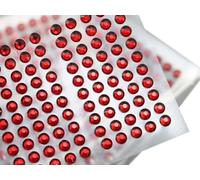 3mm SS12 Red Self Adhesive Acrylic Rhinestones Plastic Face Gems Stick On Body Jewels for DIY Cards and Invitations Crafts Bling Sticker - 5 Sheets - 500PCS