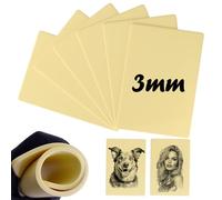 3mm Tattoo Practice Skin, 6Pcs 12x8" 3mm Thick Silicone Fake Skin Blank Double Sides Soft Skin, Tattooing Microblading Eyebrow Lip Practice Sheet for Beginners and Artists (6Pcs I 3mm)