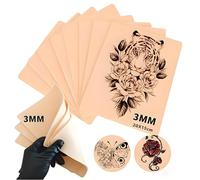3mm Tattoo Practice Skin 8 Pcs 20X15cm Fake Skin 3mm Silicone Blank Double Sides Practice Skins kit for Beginners and Tattoo Artists Tattooing and Eyebrow