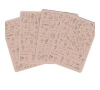 3MM Tattoo Practice Skin, Double-Sided Pre-Printed Silicone Pad for Beginners & Experienced Artists, Reusable Tattoo Training Skin for Tattooing Practice (3MM-Pink Pad-B-4pcs)