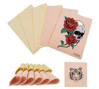 3MM Tattoo Practice Skin - tatamelon 12pcs Thick&Soft Tattoo Fake Skin 7.7x5.9'' Double Sides Blank Tattoo Eyebrow Practice Skin for Beginners and Experienced Tattoo Artist(yellow&pink)