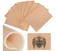 3mm Tattoo Practice Skins - 10-Pack Professional Thick Silicone Sheets (5.6"x7.5") - Realistic Tattoo Skin for Training, Perfect for Beginners & Artists - Durable Fake Skin for Machine Practice