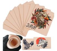 3mm Tattoo Practice Skins - 8PCS Yugui Tattoo Fake Skins 3mm Soft Silicone Double Sides 7.4x5.6" Tattoo Eyebrow Practice Skins Real Skin for Beginner & Experienced Tattoo Supply