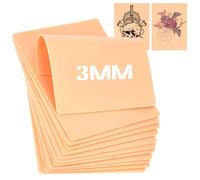 3mm Tattoo Practice Skins, Fake Skin Practice 12Pcs Tattoo 8x6" Double Sides Soft Rubber Blank Microblading Eyebrow for Supplies