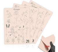 3MM Tattoo Training Skin - Double Sided Pre-Printed Synthetic Skin for Small and Thin Tattoos - Realistic Silicone Skin for Beginners and Tattoo Supplies (3PCS Pink Pad Design-21)