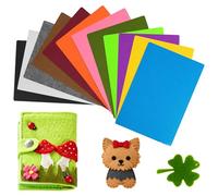 3mm Thick Felt Fabric Sheets, 12PCS Assorted Coloured Felt Sheets（Colour） | A4 Size Stiff Felt Sheets, Polyester Thick Felt Sheets for Crafting Fabric Sewing Patchwork Sewing Crafts