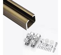 3mm Thickened Pocket Door Track, Quietly Sliding Door Hardware with Stopper, Spliced Sliding Closet Door Track and Hardware for Bypass Door(Champagne,120cm/47.2in)