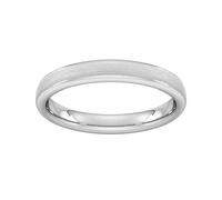 3mm Traditional Court Heavy Matt Centre With Grooves Wedding Ring In Platinum - Ring Size X