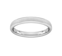 3mm Traditional Court Heavy Matt Finished Wedding Ring In 18 Carat White Gold - Ring Size N
