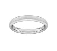 3mm Traditional Court Heavy Matt Finished Wedding Ring In Platinum - Ring Size L