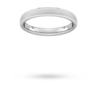 3mm Traditional Court Heavy Polished Chamfered Edges With Matt Centre Wedding Ring In 9 Carat White Gold - Ring Size O