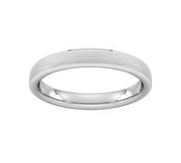 3mm Traditional Court Heavy Polished Chamfered Edges With Matt Centre Wedding Ring In Platinum - Ring Size L