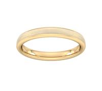 3mm Traditional Court Standard Matt Finished Wedding Ring In 18 Carat Yellow Gold - Ring Size L