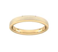 3mm Traditional Court Standard Polished Chamfered Edges With Matt Centre Wedding Ring In 18 Carat Yellow Gold - Ring Size M