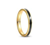 3mm Tungsten Carbide Ring Gold Dome Polished Inlaid White Enamel Women's Fashion Jewelry Gift for Wedding