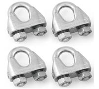 3mm Wire Rope Clamps - A4 316 Marine Grade Stainless Steel U Bolt Saddle Fasteners for Boat Rigging, Yacht, Sailing, Fencing & Outdoor Cable Tensioning (Pack of 4)
