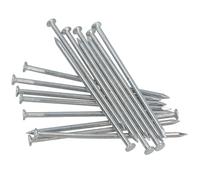 3mm x 100mm Round Headed Wire Nails for Concrete Brick Wood 16pc Zinc Plated