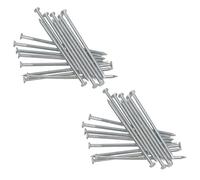 3mm x 100mm Round Headed Wire Nails for Concrete Brick Wood 32pc Zinc Plated