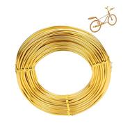 3mm x 15m aluminum craft wire,crafting bendable metal modelling flexible wire weaving,anodized aluminum wire for hobby craft,sculpting,jewelry making,skeleton,floral making-gold
