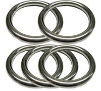 3mm x 30mm O Rings, Pack of 5 - A4 316 Marine Grade Stainless Steel Welded Polished Round Ring for Bag Making, Dog Collars, Webbing, Equestrian, Boat & DIY Craft