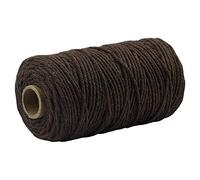 3mmx100m Macrame Cotton Cord 4 Strand Twisted Twine Strings Rope for Wrapping Plant Hanger Knitting Tapestry DIY Home Craft (Chocolate)