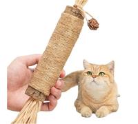 3MNSCD Interactive Cat Catnip Chew Toys, Natural Silvervine Teething Sticks, Jute Rope Wrapped Dental Care with Raffia Tassels (Extra Large 1 Pc)