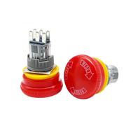3MOG7Y1 16/19/22mm Metal Emergency Stop Button Switch Stainless Steel Waterproof Mushroom Head Rotation Reset Anti-slip 1NO1NC 2NO2NC