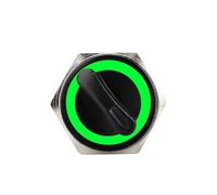 3MOG7Y1 16MM 19MM 22MM Self-return Self-locking Waterproof DPDT Illuminated Metal Selector Knob Rotary Switch 2 3 Position LED Lamp Red