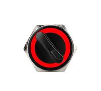 3MOG7Y1 16MM 19MM 22MM Self-return Self-locking Waterproof DPDT Illuminated Metal Selector Knob Rotary Switch 2 3 Position LED Lamp Red