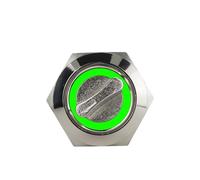 3MOG7Y1 19mm 2 3 Position Push Button Switch DPDT Illuminated Metal Selector Rotary with LED Waterproof Stainless Steel